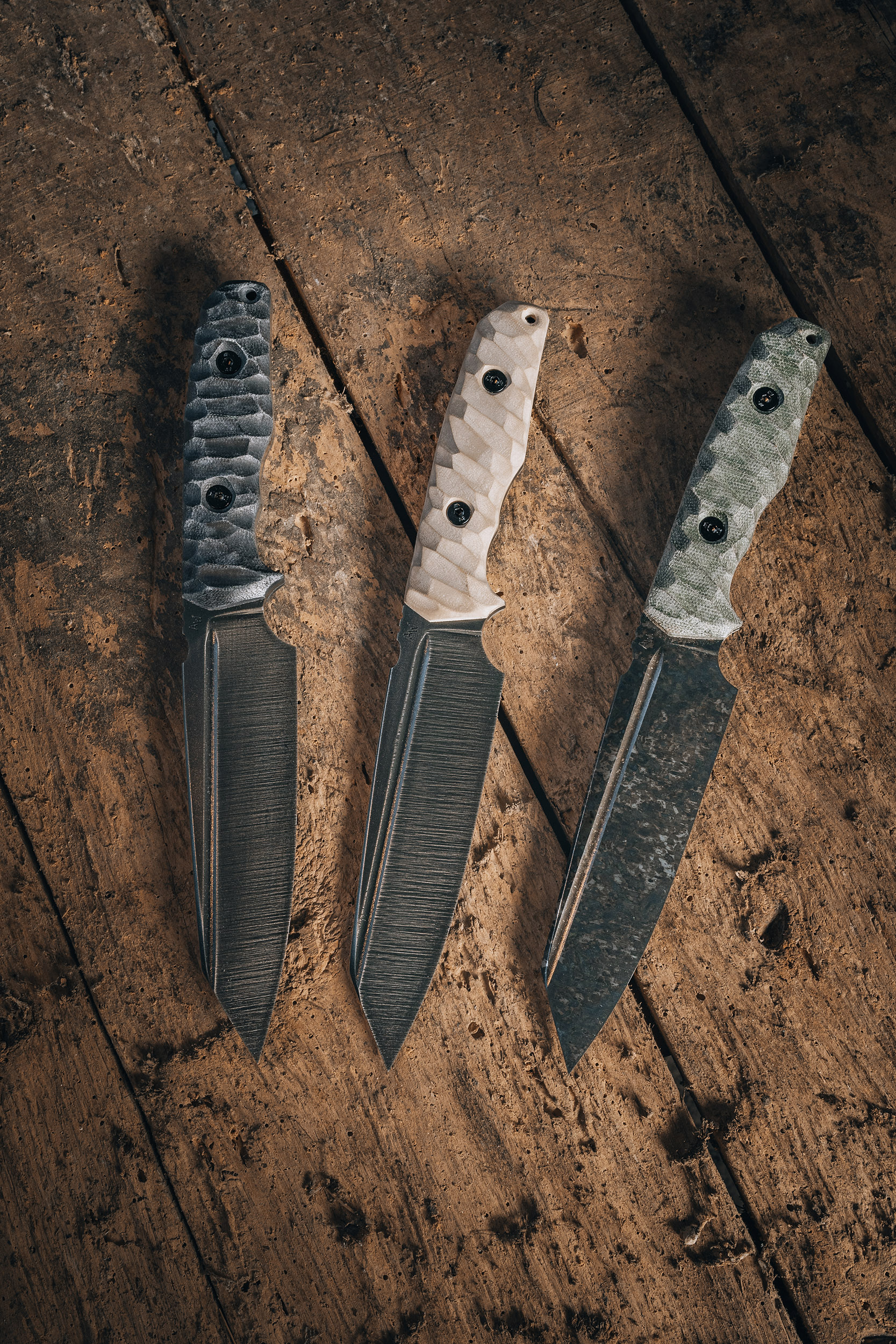 Wander Tactical - Godfather knife - Raw Finish & Green Micarta